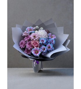 Luna Mist – Lila & Mavi Pastel Buket